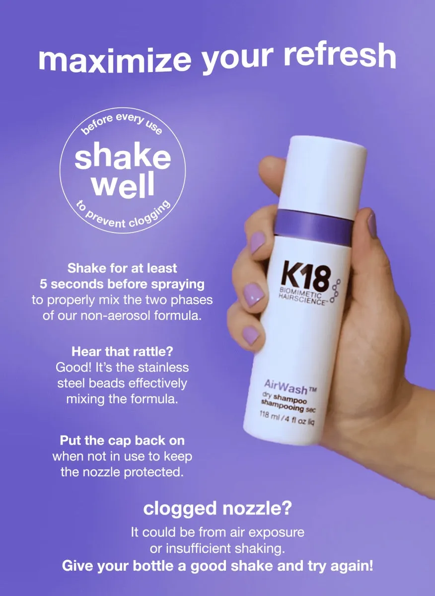 K18 AirWash™ 空氣感淨髮噴霧 (Reinvented Dry Shampoo)